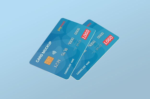 PSD debit card mockup rendering isolated