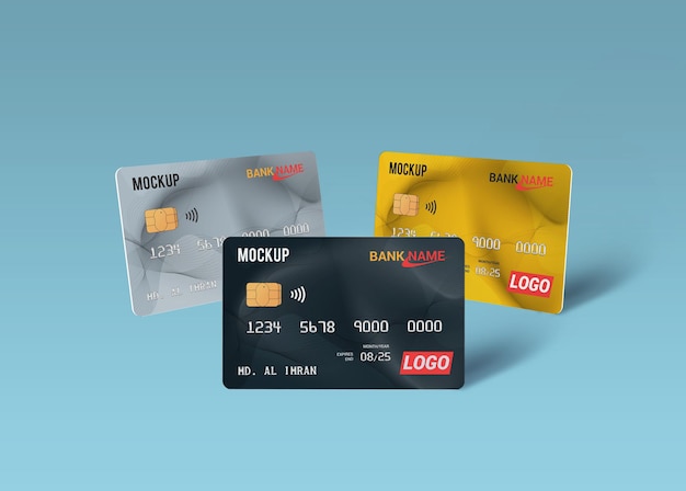 Debit card smart card mockup design