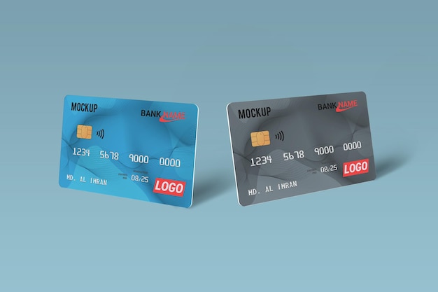 Progettazione di mockup di smart card con carta di debito