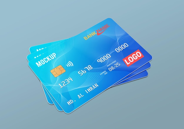 PSD progettazione di mockup di smart card con carta di debito