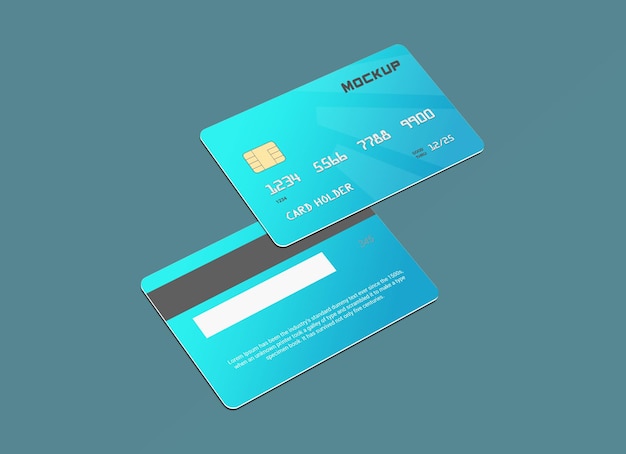 Debit card smart card mockup template