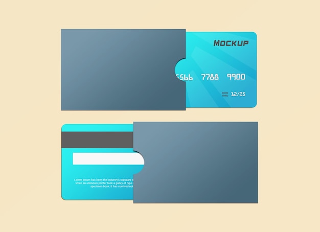 debit card smart card mockup with protector