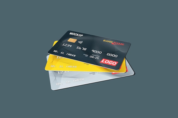 Debit card smart card plastic card mockup