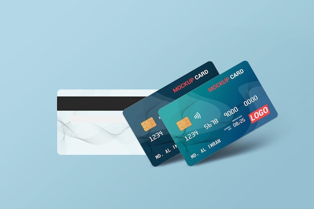 Debit card smart card plastic card mockup