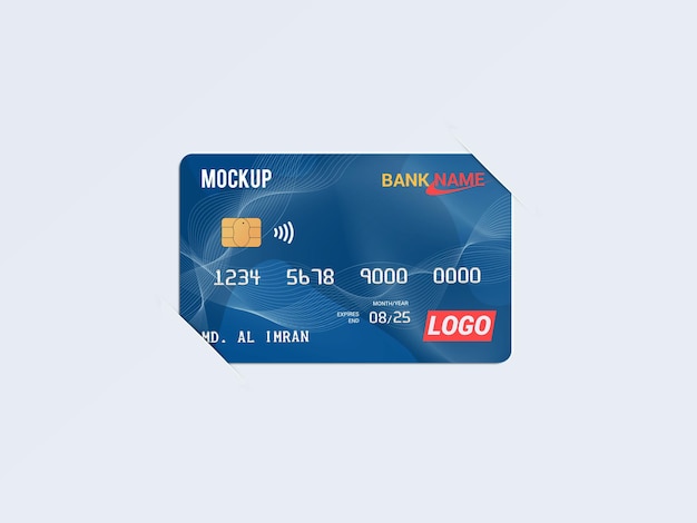 Debit Card Smart Card Plastic Card in Paper Brackets Mockup