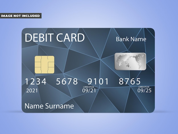 Мокап дебетовой кредитной карты