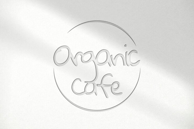 PSD deboss logo mockup psd for organic cafe