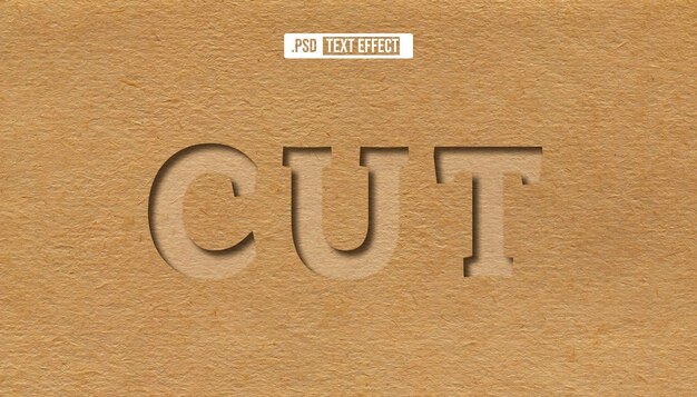 Deboss text effect editable template Paper text style effect