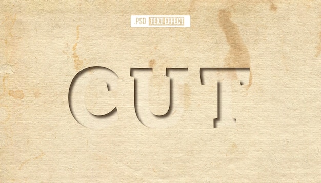 Deboss text effect editable template Paper text style effect