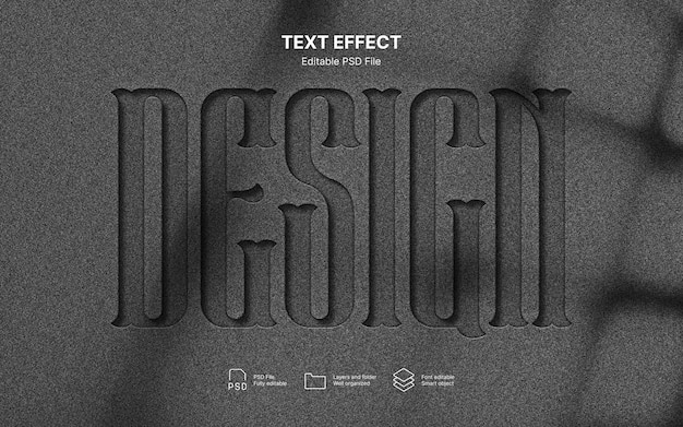 PSD debossed concrete   text effect