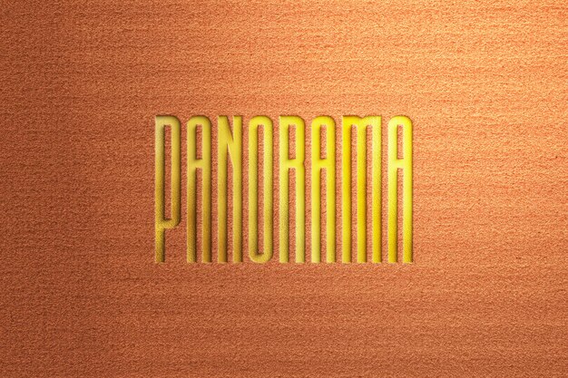 Debossed Effect of Gold Logo Mockup on Textured Background