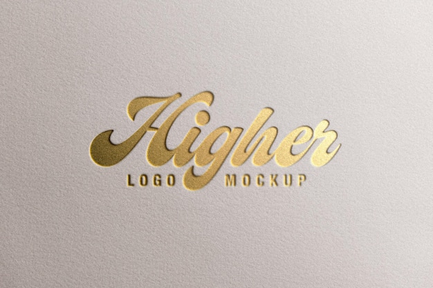 PSD mockup del logo in foglio d'oro inciso