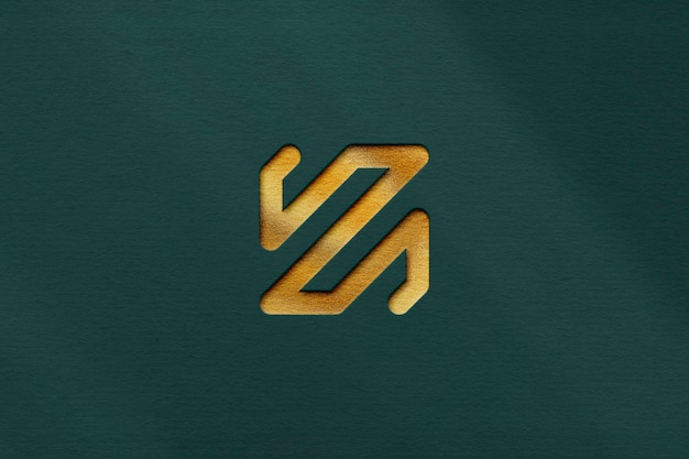 Debossed Gold Logo Mockup on Colored Background