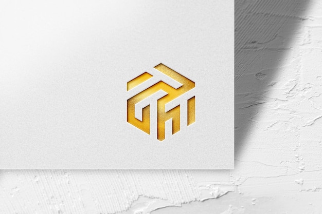 debossed gold logo mockup