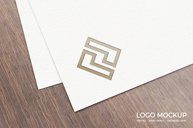 debossed logo mockup on a paper