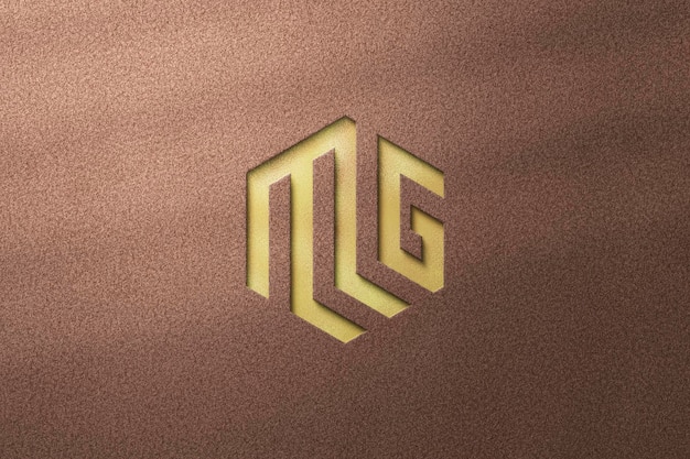 Debossed Logo Mockup on Textured Background