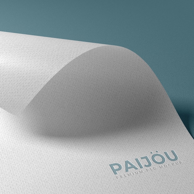 Debossed logo mockup on textured paper