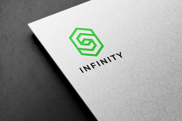 Debossed logo mockup on white paper