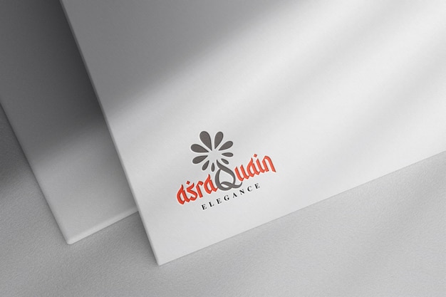 Debossed logo mockup on white paper
