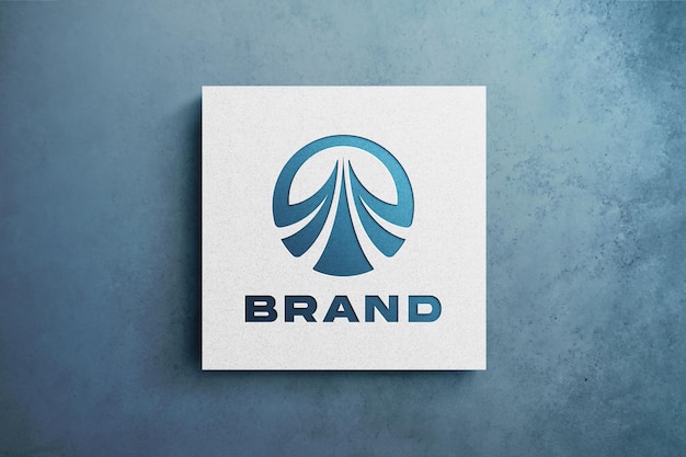 PSD debossed logo mockup