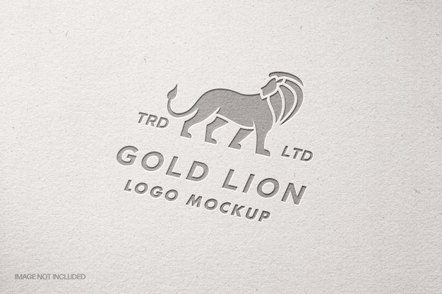 Debossed paper logo mockup