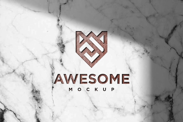 debossed stone logo mockup