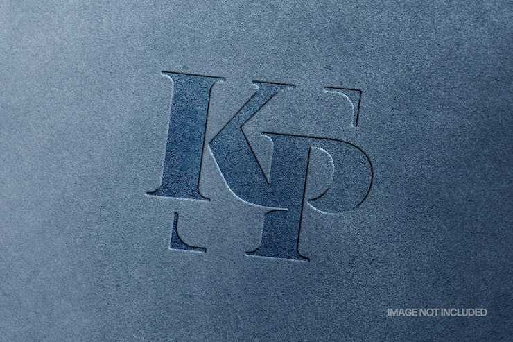 PSD debossed suede logo mockup