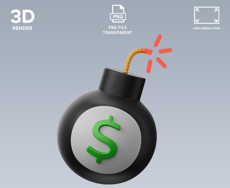 PSD debt 3d illustration