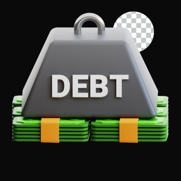 DEBT MONEY 3D ICON