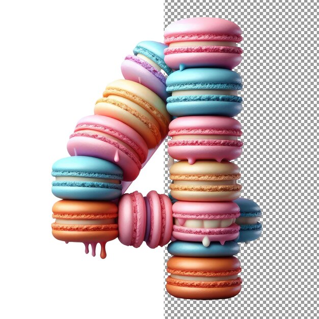 PSD cifre decadenti tuffati negli irresistibili numeri macaron 3d