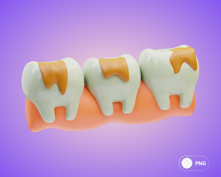 PSD decayed dental 3d illustration