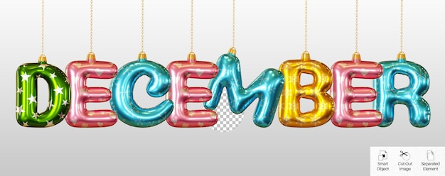 December 3d render text effect