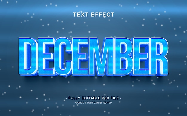 PSD december  text effect