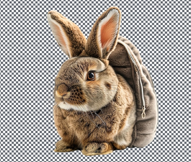 PSD manica di portatile a forma di coniglietto isolata su uno sfondo trasparente