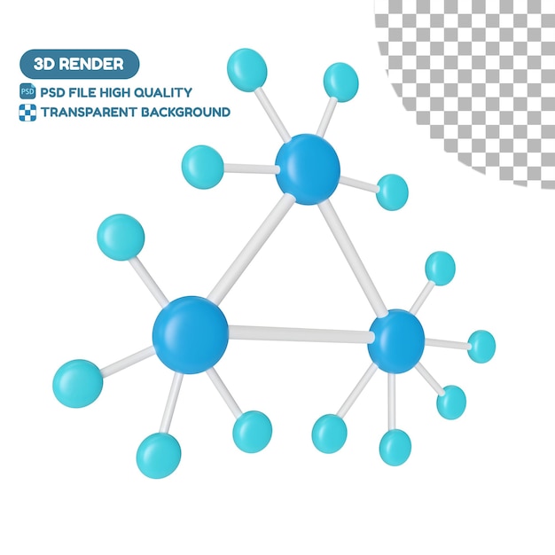 PSD icona dell'illustrazione 3d decentralizzata