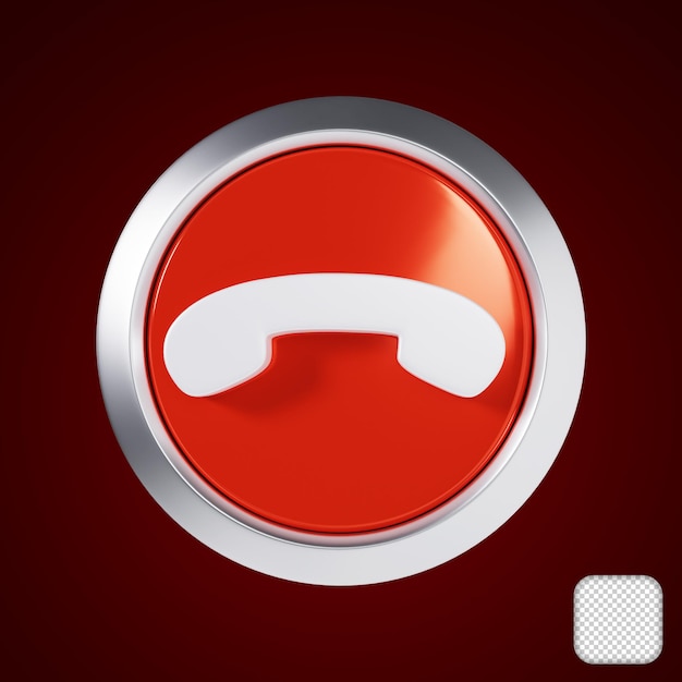 PSD decline phone call button 3d illustration