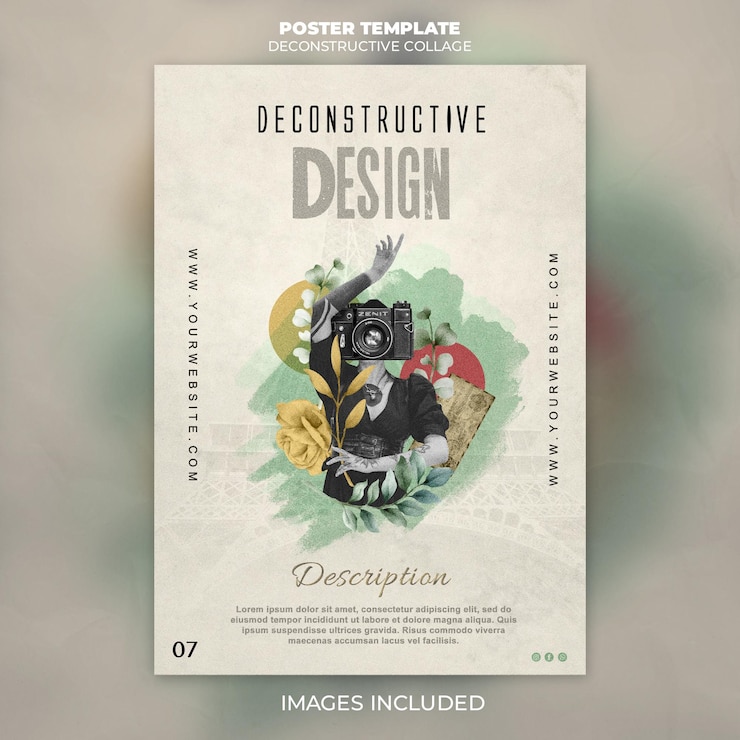 PSD deconstructive photo collage vintageposter ddesign