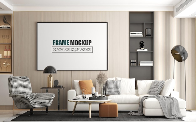 Decorate the room in a modern style frame mockup