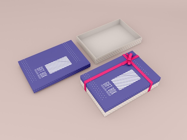 decorated gift box mockup