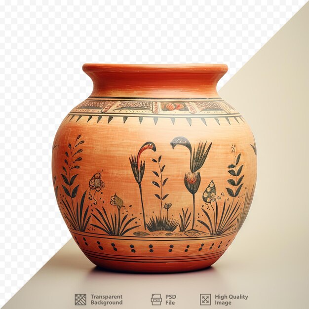 PSD decorated large earthenware pot