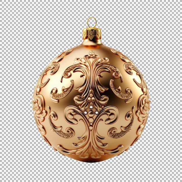 PSD decoratief gouden bal ornament model geïsoleerd op transparante achtergrond