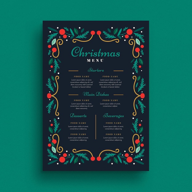Decoratief speciaal kerstmenu