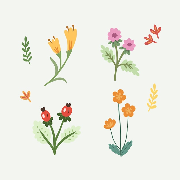 Decoratieve bloemen met verschillende ontwerpen