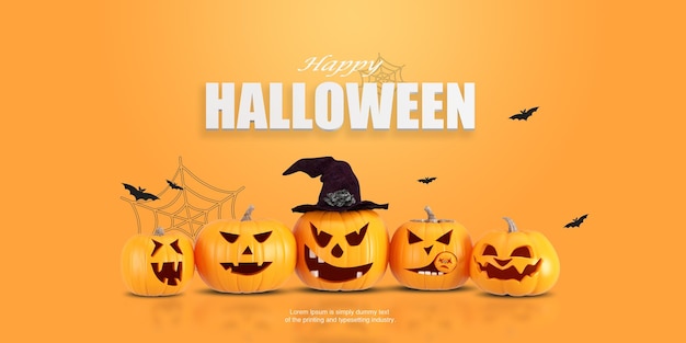 Decoratieve halloween-achtergrond met pompoen