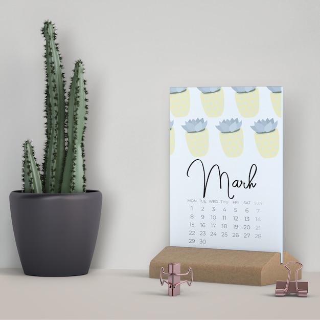 Decoratieve mock-up kalender