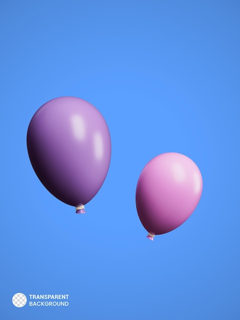 Decoratieve paarse ballon geïsoleerd 3d render illustratie