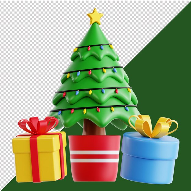 Decorazione scatola regalo amp realistico 3d illustrator