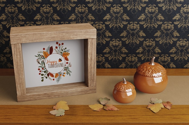 Decorations on thanksgiving day mock-up