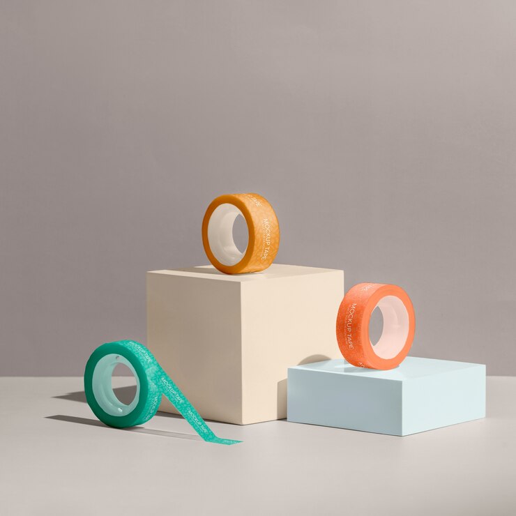 PSD decorative adhesive washi paper mock-up design