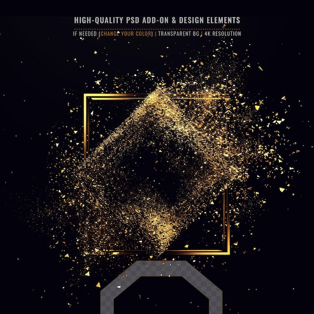 decorative background with glittery gold frame